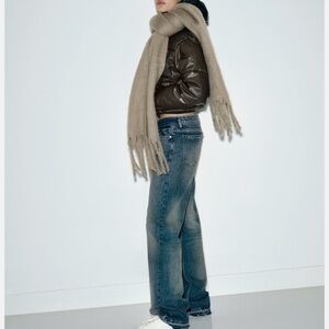 Zara Faux Leather Brown Puffer Jacket NWOT